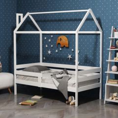 Детская кровать-домик из массива березы Соня-6 (Неокрашенный массив) в Когалыме - kogalym.mebel24.online | фото