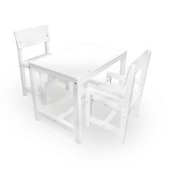 Детский растущий комплект стол и два стула  Я САМ "Лофт" (Белый, Белый) в Когалыме - kogalym.mebel24.online | фото 2