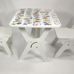 Детский растущий стол-парта и два стула Я САМ "Умка-Дуо" (Алфавит) в Когалыме - kogalym.mebel24.online | фото