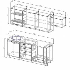 Кухонный гарнитур Лофт 2550 (Стол. 26мм) в Когалыме - kogalym.mebel24.online | фото 2