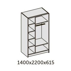 ИННЭС-5 Шкаф-купе 2-х дв. 1400 (1дв. Ф1 - бодега белая, 1дв. Ф2 - зеркало) в Когалыме - kogalym.mebel24.online | фото 2