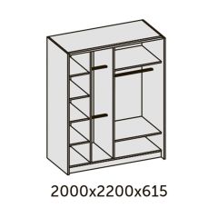 ИННЭС-5 Шкаф-купе 2-х дв. 2000 (2дв. Ф4 - венге вставка зеркало) в Когалыме - kogalym.mebel24.online | фото 2