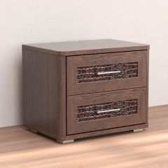 Кэт-4 Тумба 2 ящ (МДФ Венге/Экокожа Caiman коричневый) в Когалыме - kogalym.mebel24.online | фото