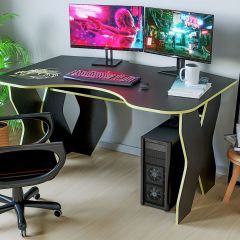 Компьютерный стол КЛ №9.0 (Черный/Желтый) в Когалыме - kogalym.mebel24.online | фото