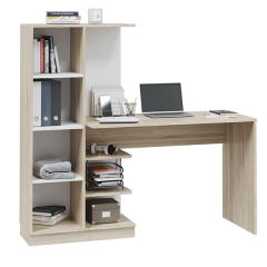Стол компьютерный Софт (УНИ) Дуб Сонома/Белый в Когалыме - kogalym.mebel24.online | фото 2
