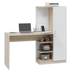 Стол компьютерный Софт (УНИ) Дуб Сонома/Белый в Когалыме - kogalym.mebel24.online | фото 3