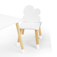 Комплект детской мебели стол и два стула Облачко (Белый/Белый/Береза) в Когалыме - kogalym.mebel24.online | фото 1