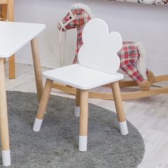 Комплект детской мебели стол и два стула Облачко (Белый/Белый/Береза) в Когалыме - kogalym.mebel24.online | фото 3