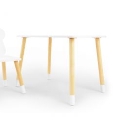 Комплект детской мебели стол и стул Мишутка (Белый/Белый/Береза) в Когалыме - kogalym.mebel24.online | фото 2