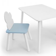 Комплект детской мебели стол и стул Облачко (Белый/Голубой/Белый) в Когалыме - kogalym.mebel24.online | фото 1