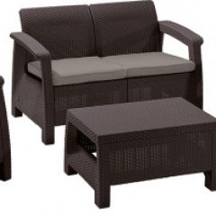 Комплект мебели Корфу сет (Corfu set) коричневый - серо-бежевый * в Когалыме - kogalym.mebel24.online | фото