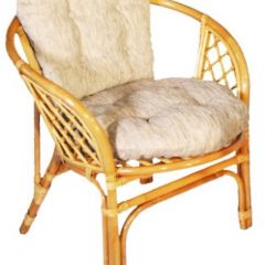 Кресло Багама, подушки светлые обычные шенил (Мёд) в Когалыме - kogalym.mebel24.online | фото