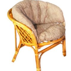 Кресло Багама, подушки светлые полные шенил (Мёд) в Когалыме - kogalym.mebel24.online | фото 1