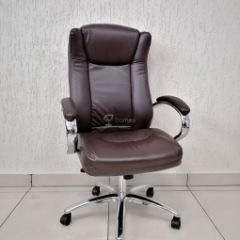Кресло Barneo K-45 для руководителя (коричневая экокожа) в Когалыме - kogalym.mebel24.online | фото