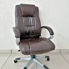 Кресло Barneo K-6 для руководителя (коричневая экокожа) в Когалыме - kogalym.mebel24.online | фото
