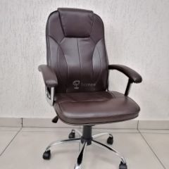 Кресло Barneo K-8 для руководителя (коричневая экокожа) в Когалыме - kogalym.mebel24.online | фото