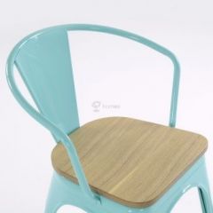 Кресло Barneo N-245 Tolix style Wood  (RAL6027 бирюзовый) в Когалыме - kogalym.mebel24.online | фото 3