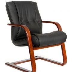 Кресло для посетителя CHAIRMAN  653 V (Кожа) Черное в Когалыме - kogalym.mebel24.online | фото