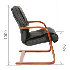 Кресло для посетителя CHAIRMAN  653 V (Кожа) Черное в Когалыме - kogalym.mebel24.online | фото 5
