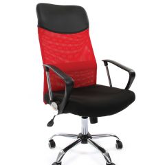 Кресло для руководителя CHAIRMAN 610 N (15-21 черный/сетка красный) в Когалыме - kogalym.mebel24.online | фото