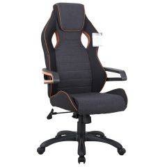 Кресло компьютерное BRABIX Techno Pro GM-003 (ткань черное/серое, вставки оранжевые) 531813 в Когалыме - kogalym.mebel24.online | фото 1