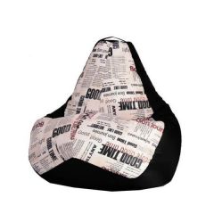 Кресло-мешок XL Газета-Black в Когалыме - kogalym.mebel24.online | фото