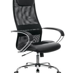 Кресло офисное BRABIX PREMIUM "Stalker EX-608 CH" (хром, ткань-сетка/кожзам, черное) 532091 в Когалыме - kogalym.mebel24.online | фото