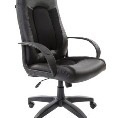 Кресло офисное BRABIX "Strike EX-525" (экокожа черная, ткань черная) 531381 в Когалыме - kogalym.mebel24.online | фото