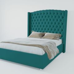 Кровать Берлин ЛЮКС с ПМ 1200 (велюр бирюзовый) в Когалыме - kogalym.mebel24.online | фото 3