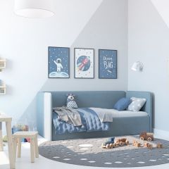 Кровать-диван Leonardo 160*70 (Голубой) + боковина в Когалыме - kogalym.mebel24.online | фото 5