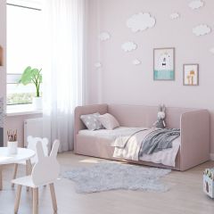 Кровать-диван Leonardo 160*70 (Розовый) + боковина в Когалыме - kogalym.mebel24.online | фото 5
