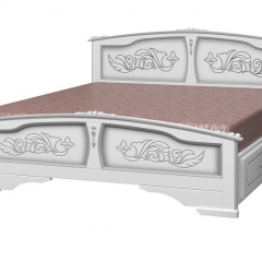 ЕЛЕНА Кровать из массива 1600 (Белый жемчуг) с 2-мя ящиками в Когалыме - kogalym.mebel24.online | фото