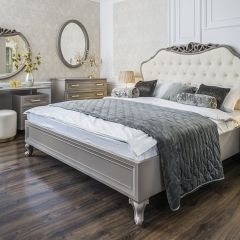 Кровать Мокко 1600 с мягким изголовьем + основание (серый камень) в Когалыме - kogalym.mebel24.online | фото 1