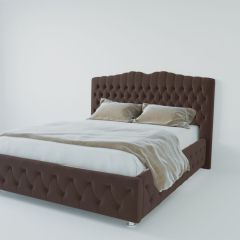 Кровать Нягань с ПМ 800 (экокожа коричневая) в Когалыме - kogalym.mebel24.online | фото 2