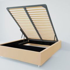 Кровать Подиум с ПМ 1600 (экокожа бежевая) в Когалыме - kogalym.mebel24.online | фото 2