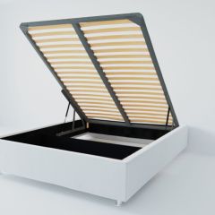 Кровать Подиум с ПМ 1600 (экокожа белая) в Когалыме - kogalym.mebel24.online | фото 2