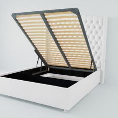 Кровать Берлин ЛЮКС с ПМ 900 (экокожа белая) в Когалыме - kogalym.mebel24.online | фото