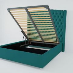 Кровать Берлин ЛЮКС с ПМ 1800 (велюр бирюзовый) в Когалыме - kogalym.mebel24.online | фото