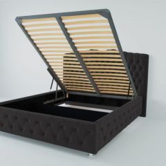 Кровать Нягань с ПМ 1200 (экокожа кольт ч) в Когалыме - kogalym.mebel24.online | фото
