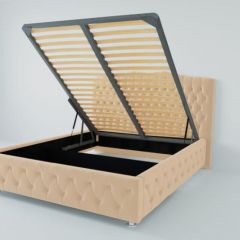 Кровать Нягань с ПМ 1400 (экокожа бежевая) в Когалыме - kogalym.mebel24.online | фото