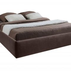 Кровать Подиум с ПМ 1400 (экокожа коричневая) в Когалыме - kogalym.mebel24.online | фото
