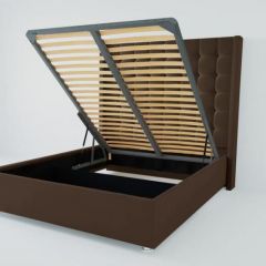 Кровать Венеция ЛЮКС с ПМ 1800 (экокожа коричневая) в Когалыме - kogalym.mebel24.online | фото 2