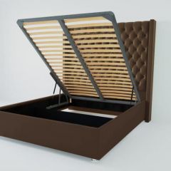 Кровать Версаль ЛЮКС с ПМ 1600 (экокожа коричневая) в Когалыме - kogalym.mebel24.online | фото 2