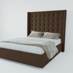 Кровать Венеция ЛЮКС с ПМ 1200 (экокожа коричневая) в Когалыме - kogalym.mebel24.online | фото 2