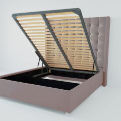 Кровать Венеция ЛЮКС с ПМ 1200 (велюр темно-серый) в Когалыме - kogalym.mebel24.online | фото