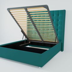 Кровать Венеция ЛЮКС с ПМ 1600 (велюр бирюзовый) в Когалыме - kogalym.mebel24.online | фото