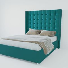 Кровать Венеция ЛЮКС с ПМ 2000 (велюр бирюзовый) в Когалыме - kogalym.mebel24.online | фото 2