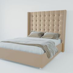 Кровать Венеция ЛЮКС с ПМ 2000 (велюр светло-серый) в Когалыме - kogalym.mebel24.online | фото 2