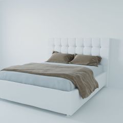 Кровать Венеция с ПМ 1200 (экокожа белая) в Когалыме - kogalym.mebel24.online | фото 2