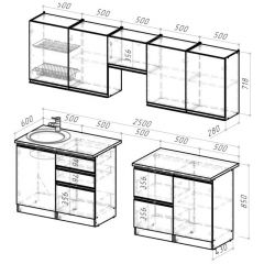 Кухонный гарнитур Адажио мега 2500 мм в Когалыме - kogalym.mebel24.online | фото 2